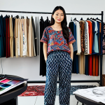 **

"A Malaysian fashion designer in her studio, surrounded by fabric swatches and design sketches, wearing a batik top and comfortable pants, fully clothed, appropriate attire, safe for work, perfect anatomy, natural proportions, professional, bright and airy studio, high quality"

**