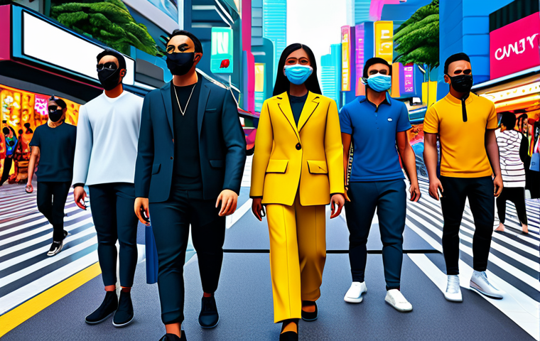 **

A diverse group of avatars wearing unique digital fashion NFTs (fully clothed, appropriate attire) in a vibrant metaverse marketplace inspired by Kuala Lumpur. The scene is bustling with activity, showcasing various NFT designs.  Safe for work, professional, perfect anatomy, natural proportions, high quality digital art.

**